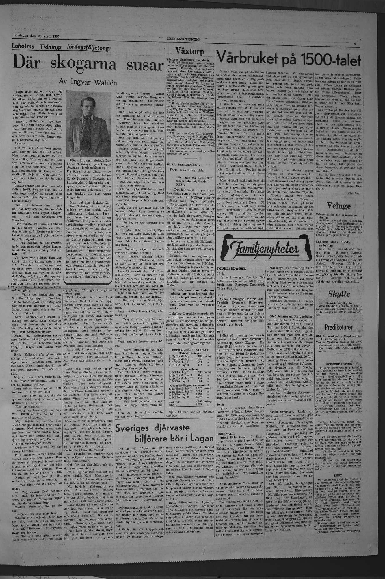 Laholms Tidning Lördag 23 april 1955, sida 5