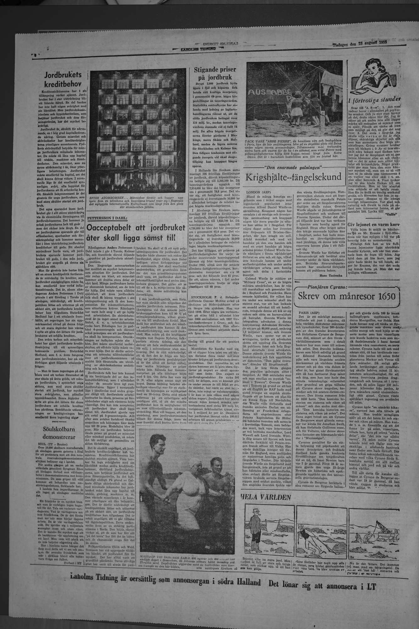 Laholms Tidning Tisdag 23 augusti 1955, sida 6