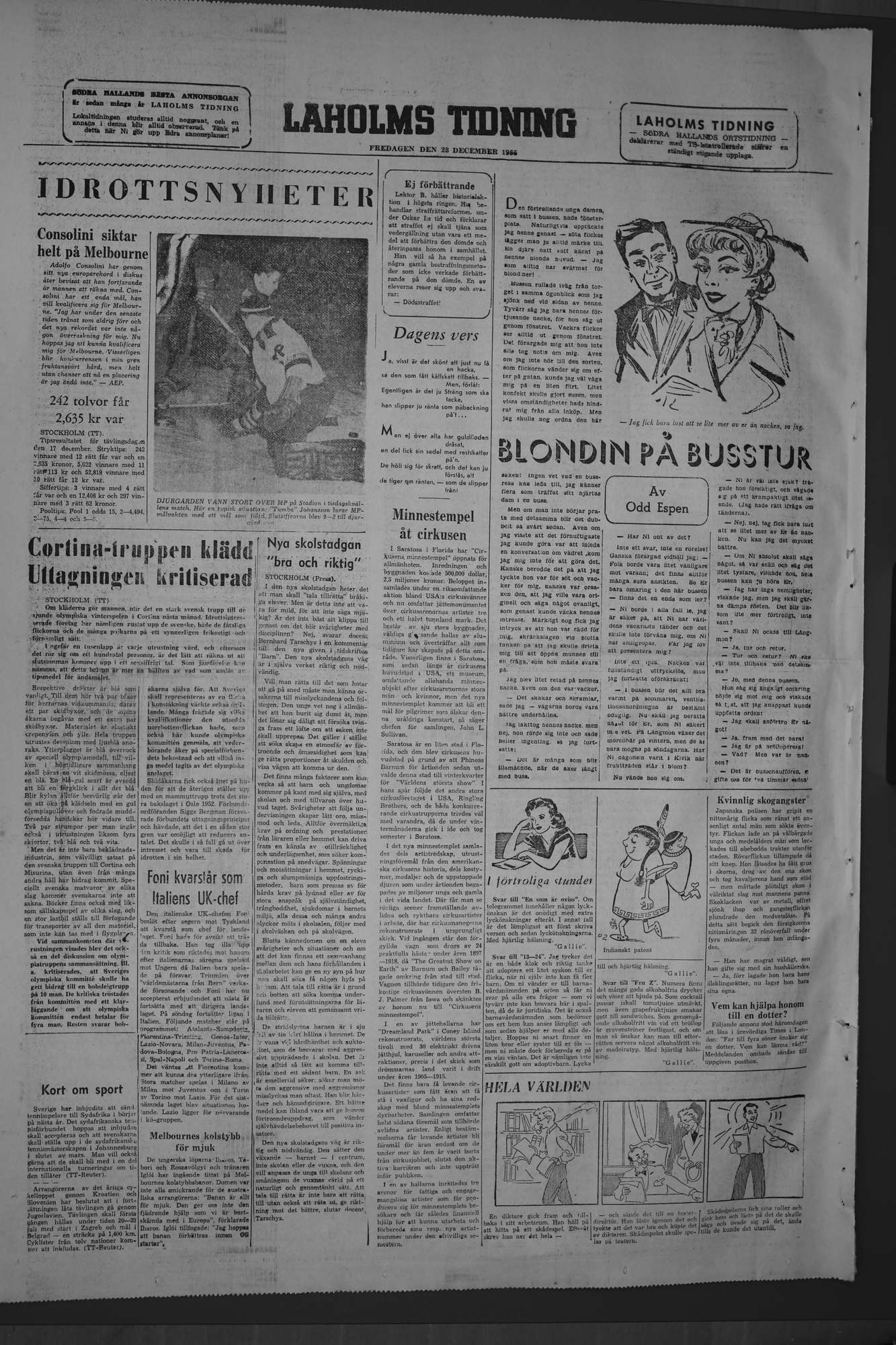 Laholms Tidning Fredag 23 december 1955, sida 8