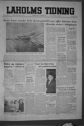 Förstasidan, Onsdag 23 februari 1955