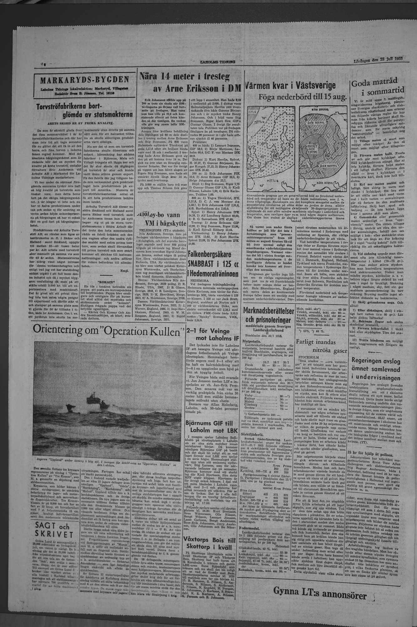 Laholms Tidning Lördag 23 juli 1955, sida 4