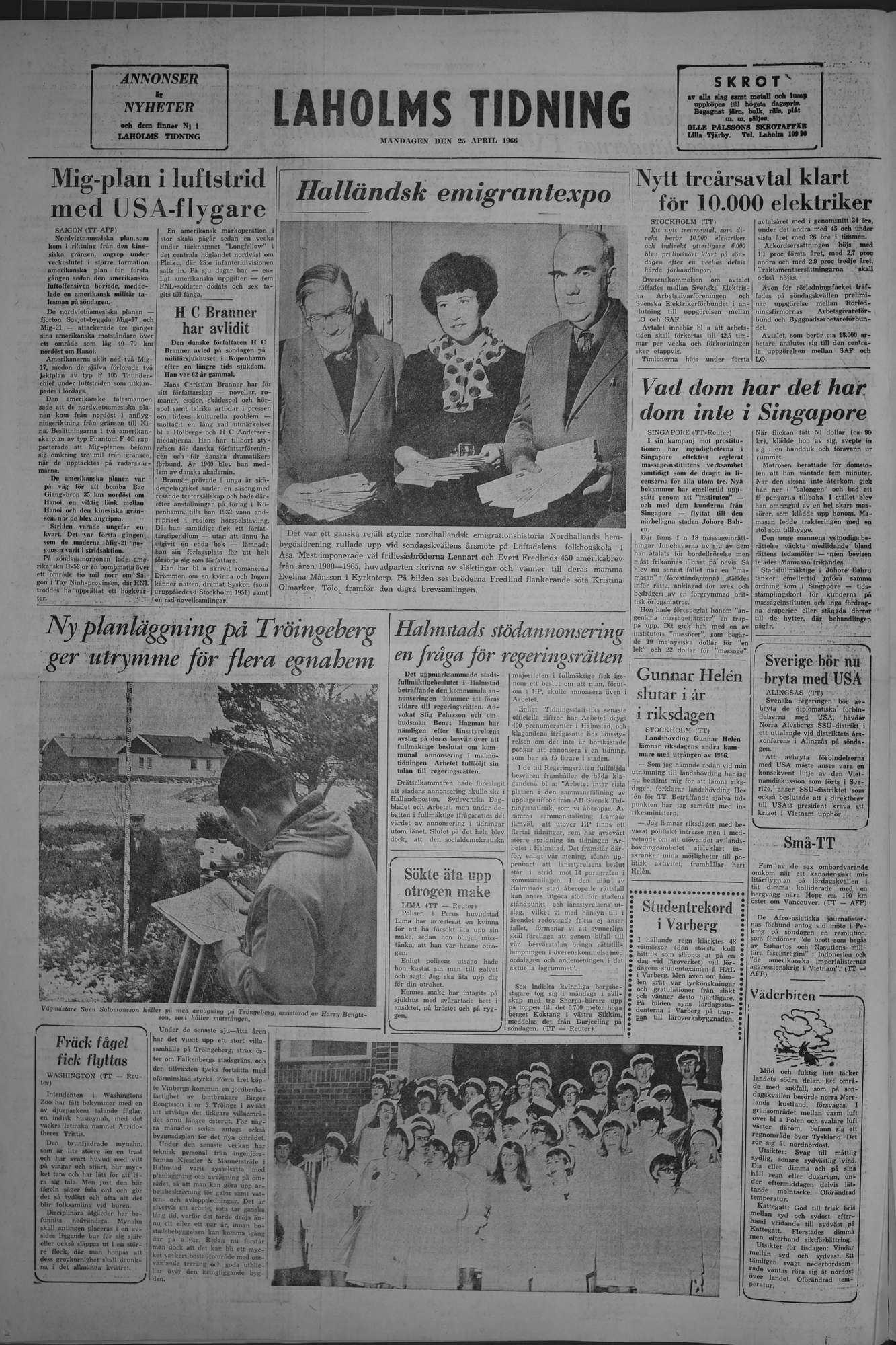 Laholms Tidning Måndag 25 april 1966, sida 8