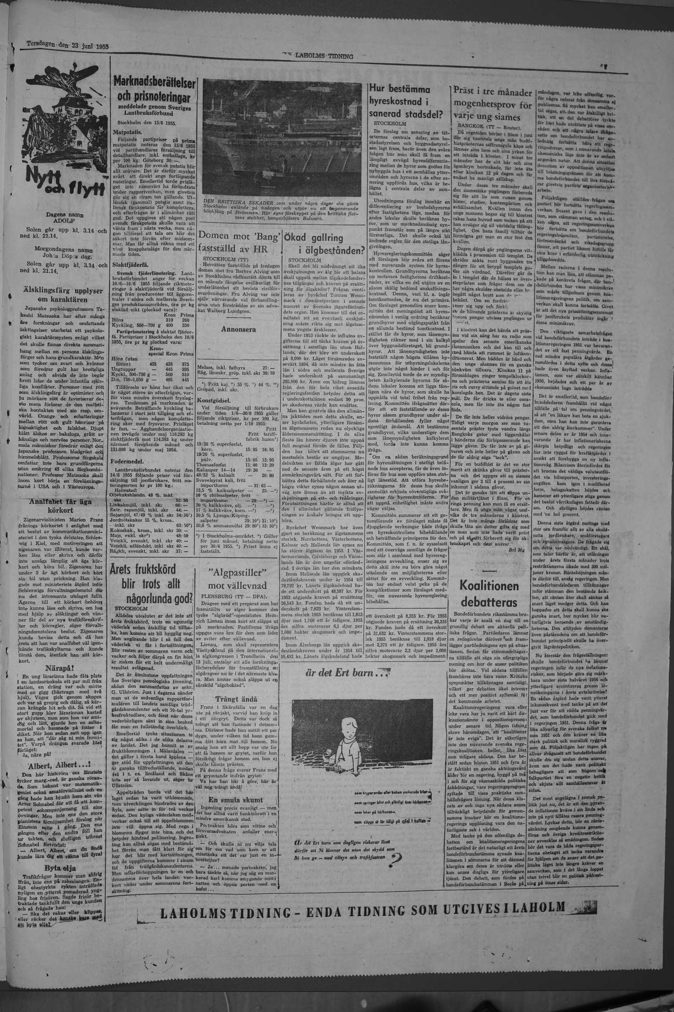 Laholms Tidning Torsdag 23 juni 1955, sida 7