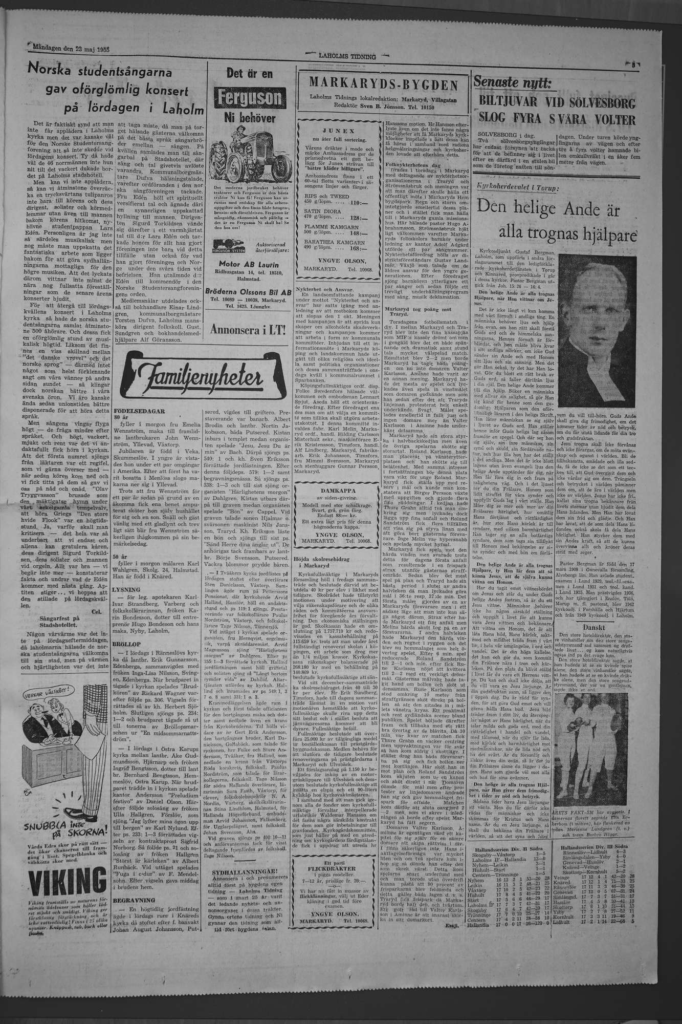 Laholms Tidning Måndag 23 maj 1955, sida 3