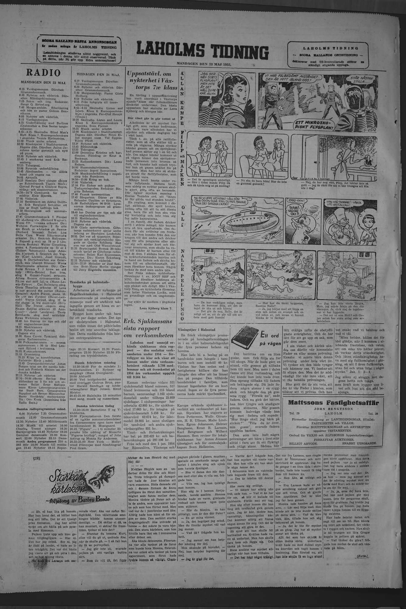 Laholms Tidning Måndag 23 maj 1955, sida 8