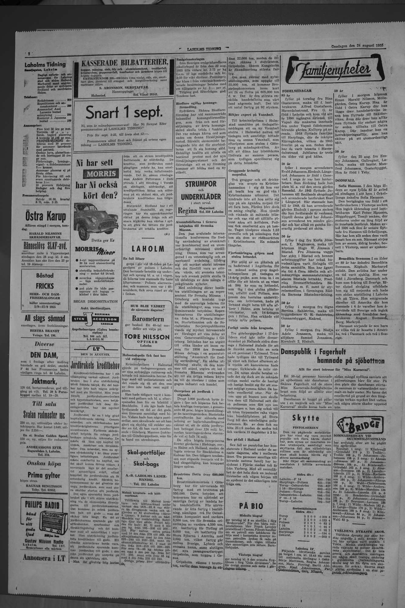 Laholms Tidning Onsdag 24 augusti 1955, sida 2