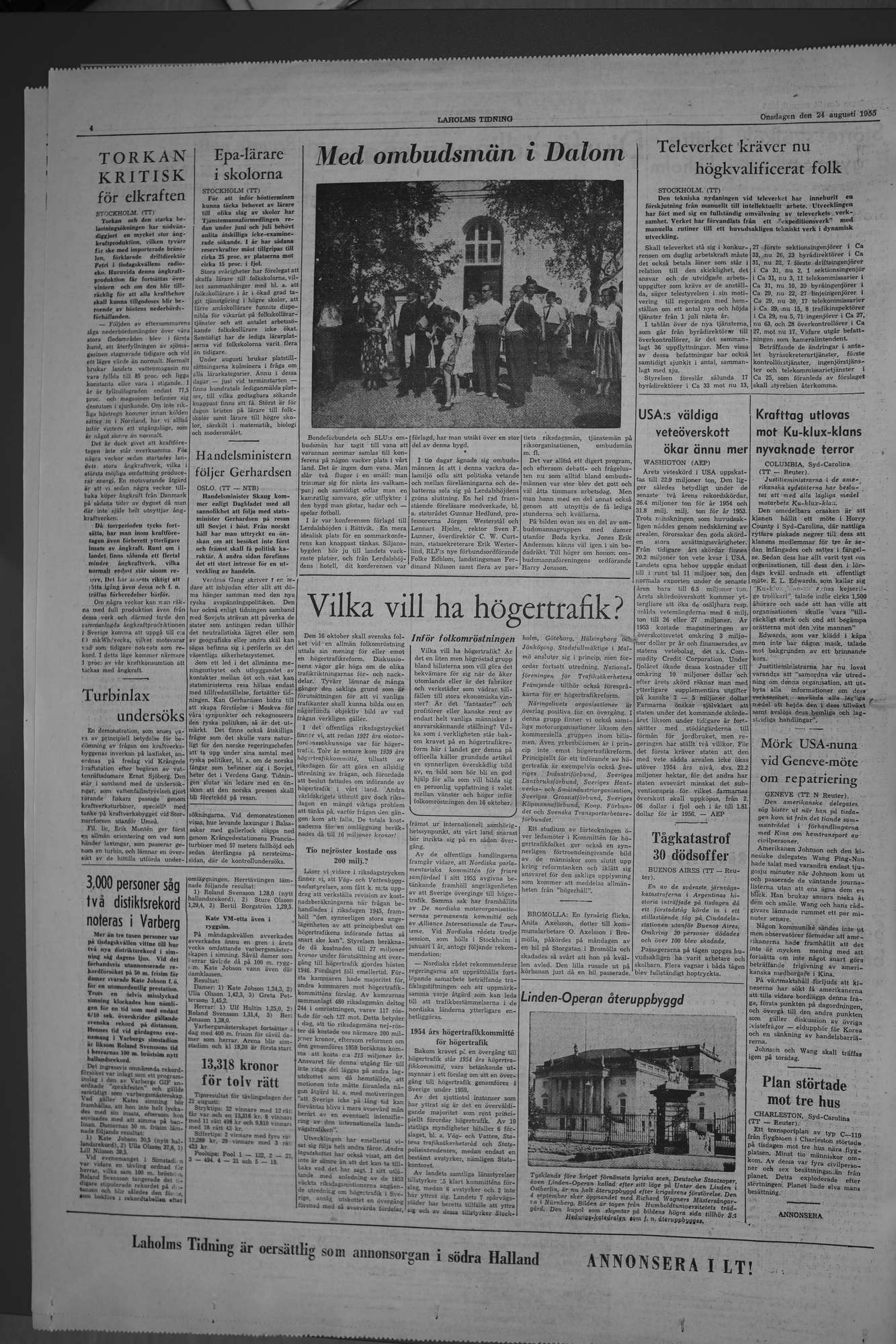 Laholms Tidning Onsdag 24 augusti 1955, sida 4