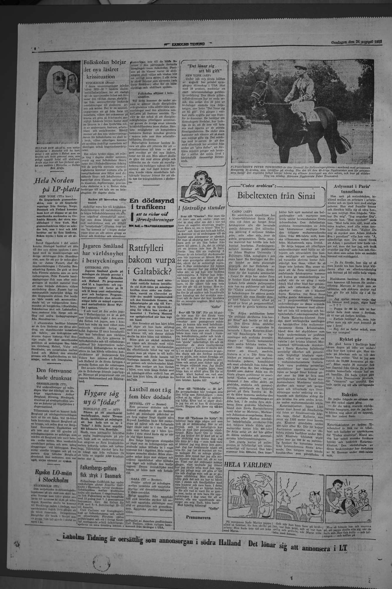 Laholms Tidning Onsdag 24 augusti 1955, sida 6