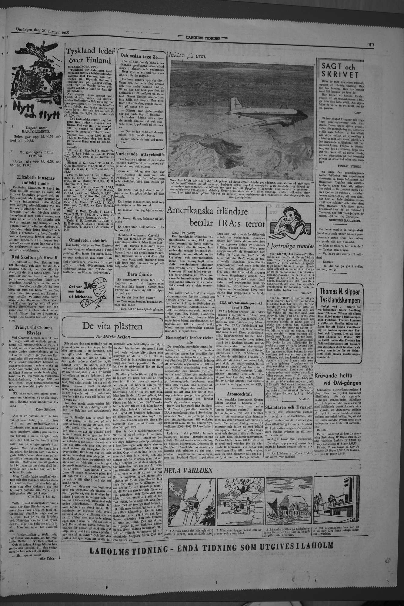 Laholms Tidning Onsdag 24 augusti 1955, sida 7