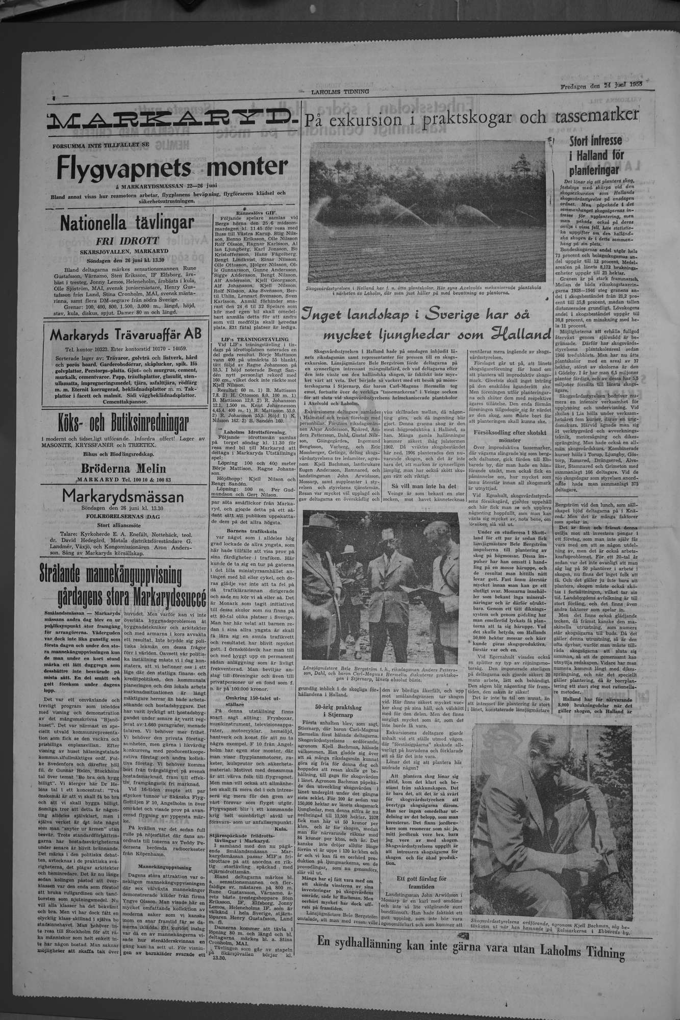 Laholms Tidning Fredag 24 juni 1955, sida 4