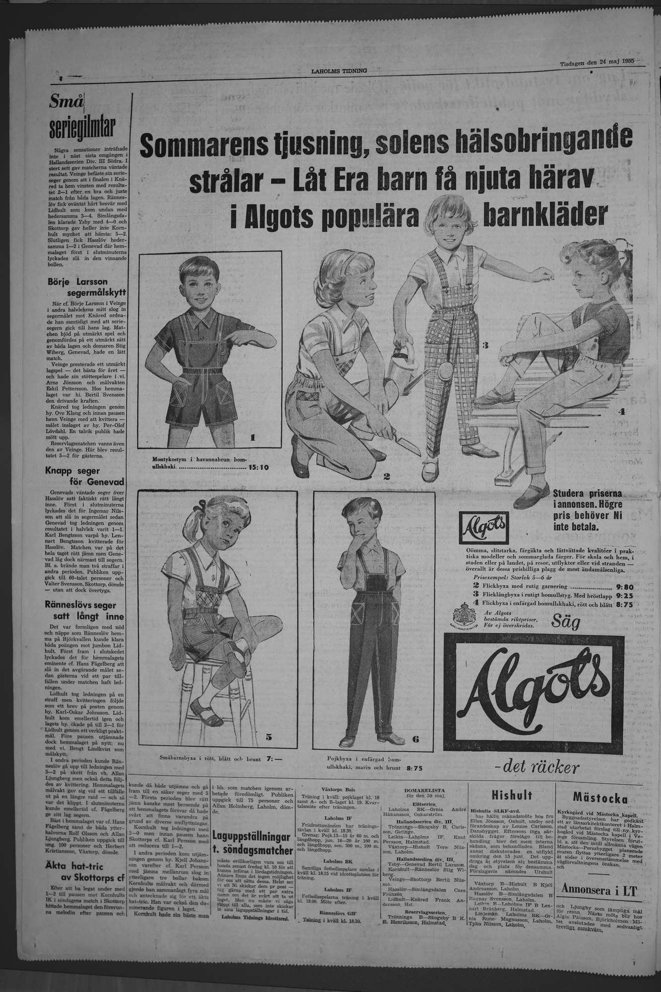 Laholms Tidning Tisdag 24 maj 1955, sida 4