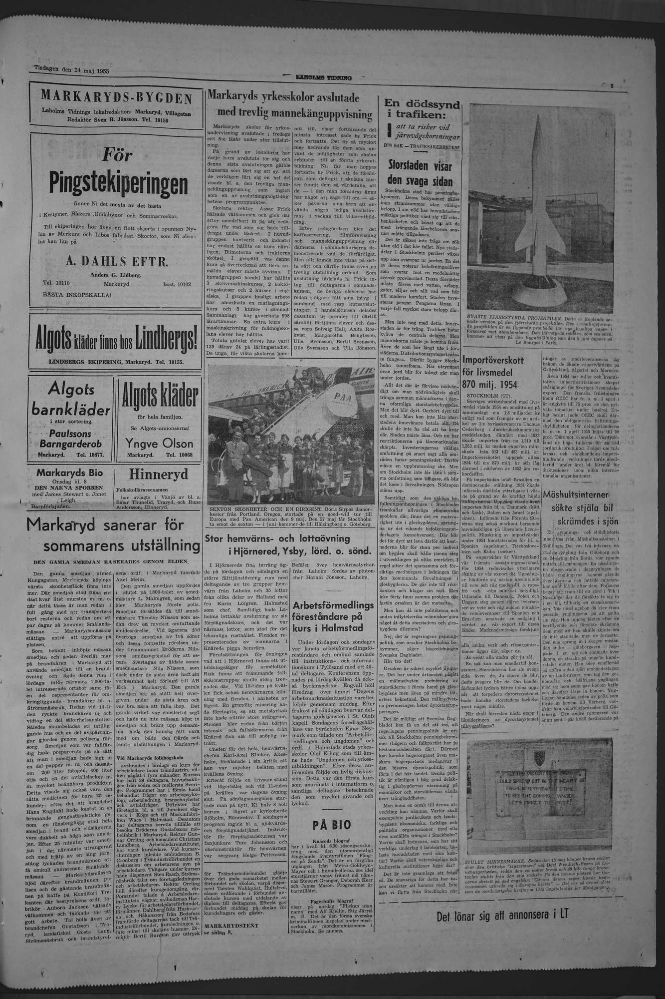Laholms Tidning Tisdag 24 maj 1955, sida 5