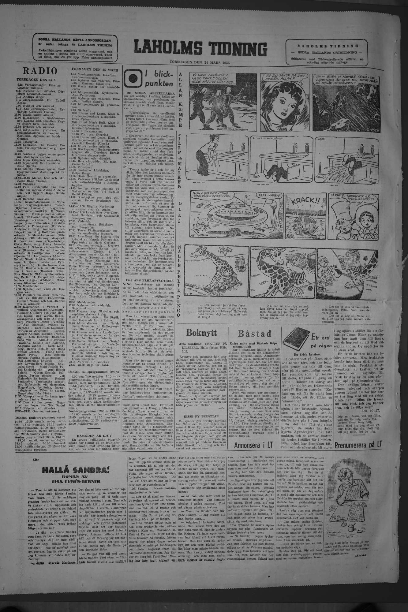 Laholms Tidning Torsdag 24 mars 1955, sida 6