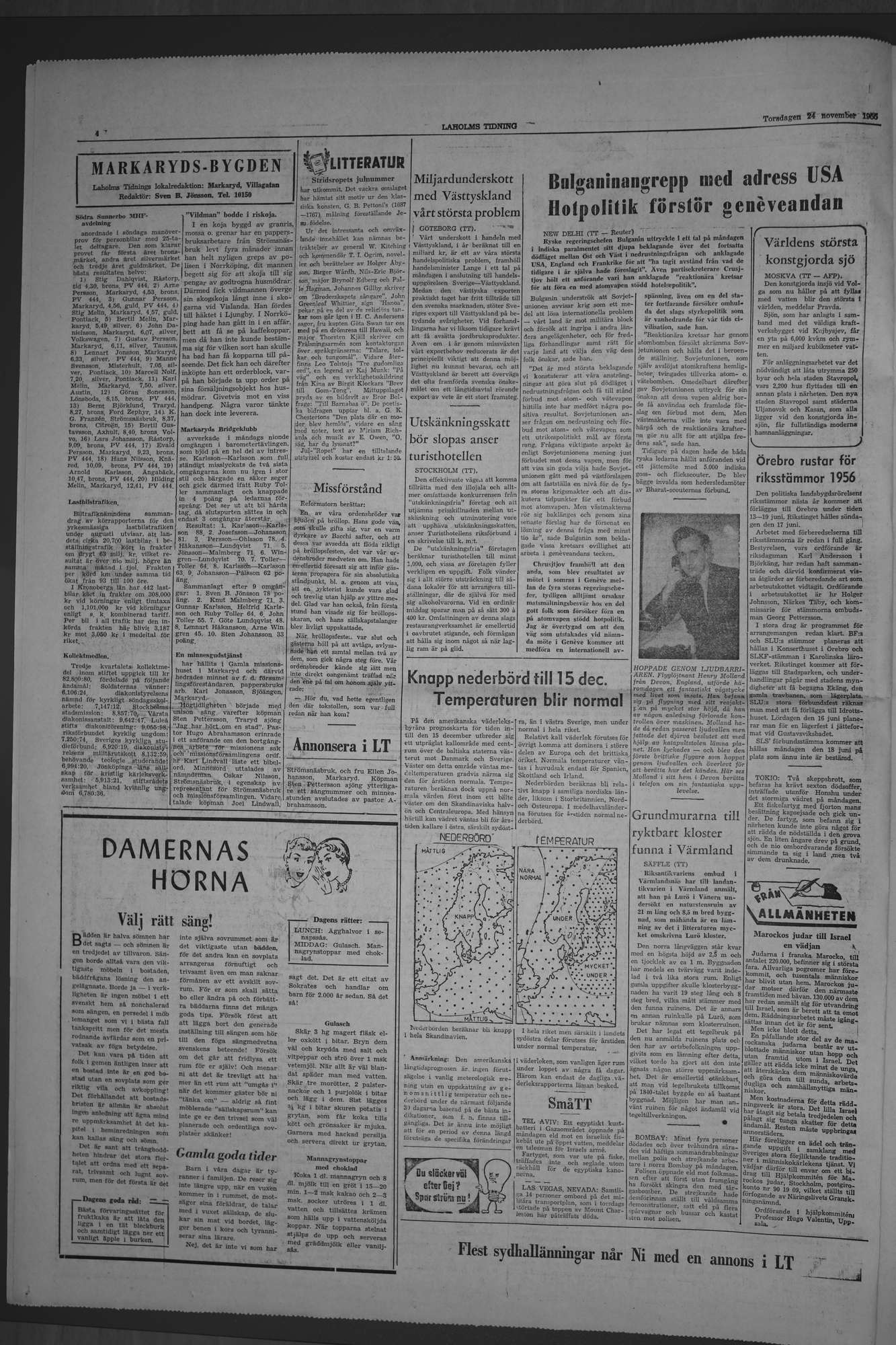 Laholms Tidning Torsdag 24 november 1955, sida 4