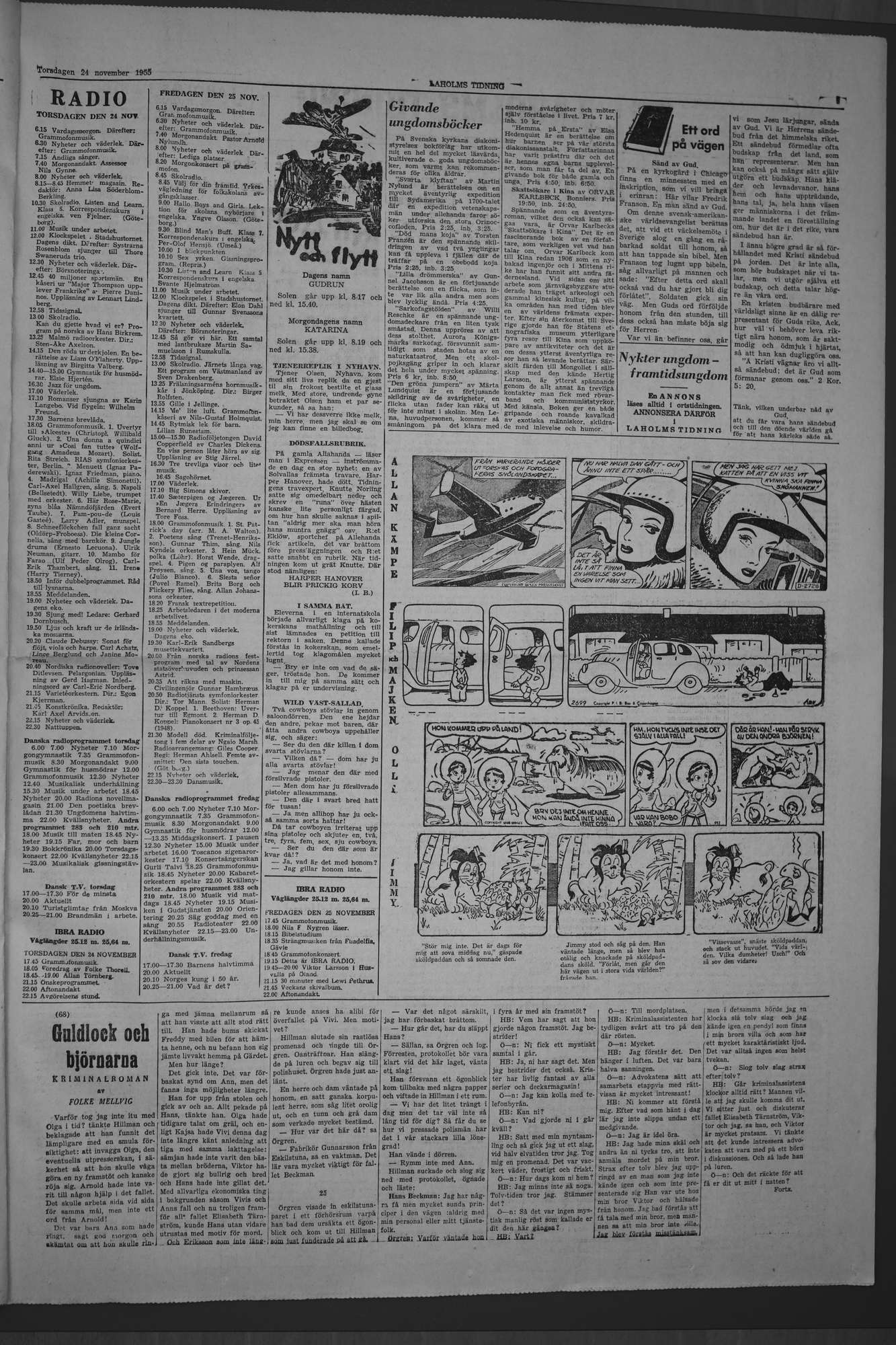 Laholms Tidning Torsdag 24 november 1955, sida 5