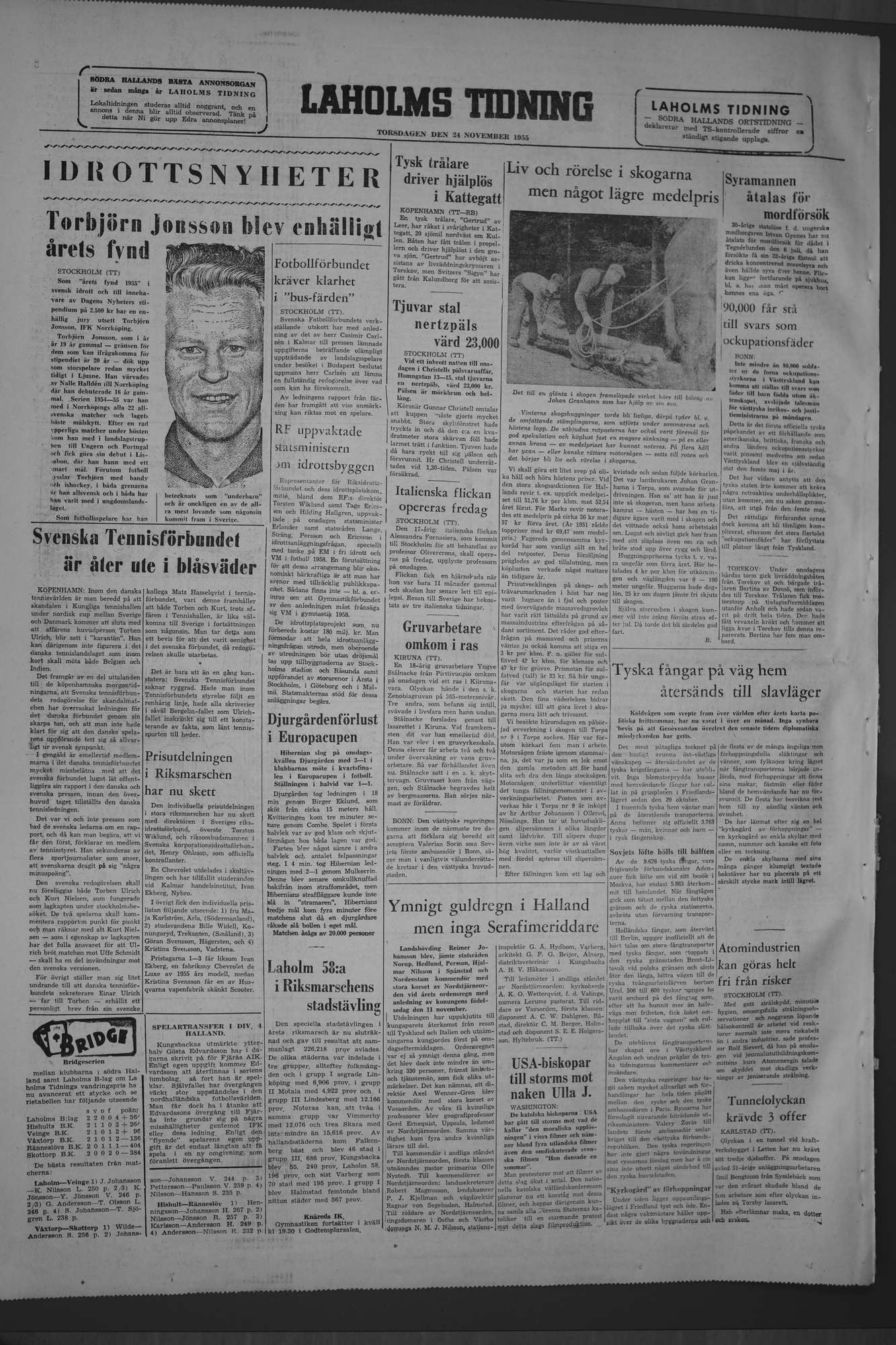 Laholms Tidning Torsdag 24 november 1955, sida 6