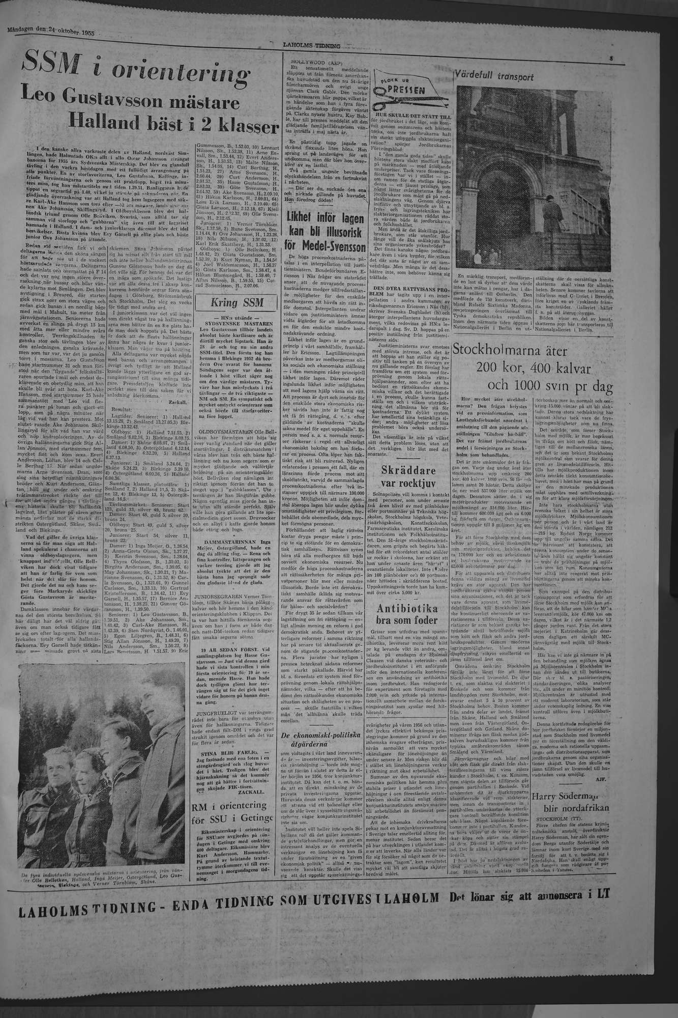 Laholms Tidning Måndag 24 oktober 1955, sida 5