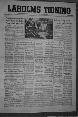 Förstasidan, Lördag 24 september 1955