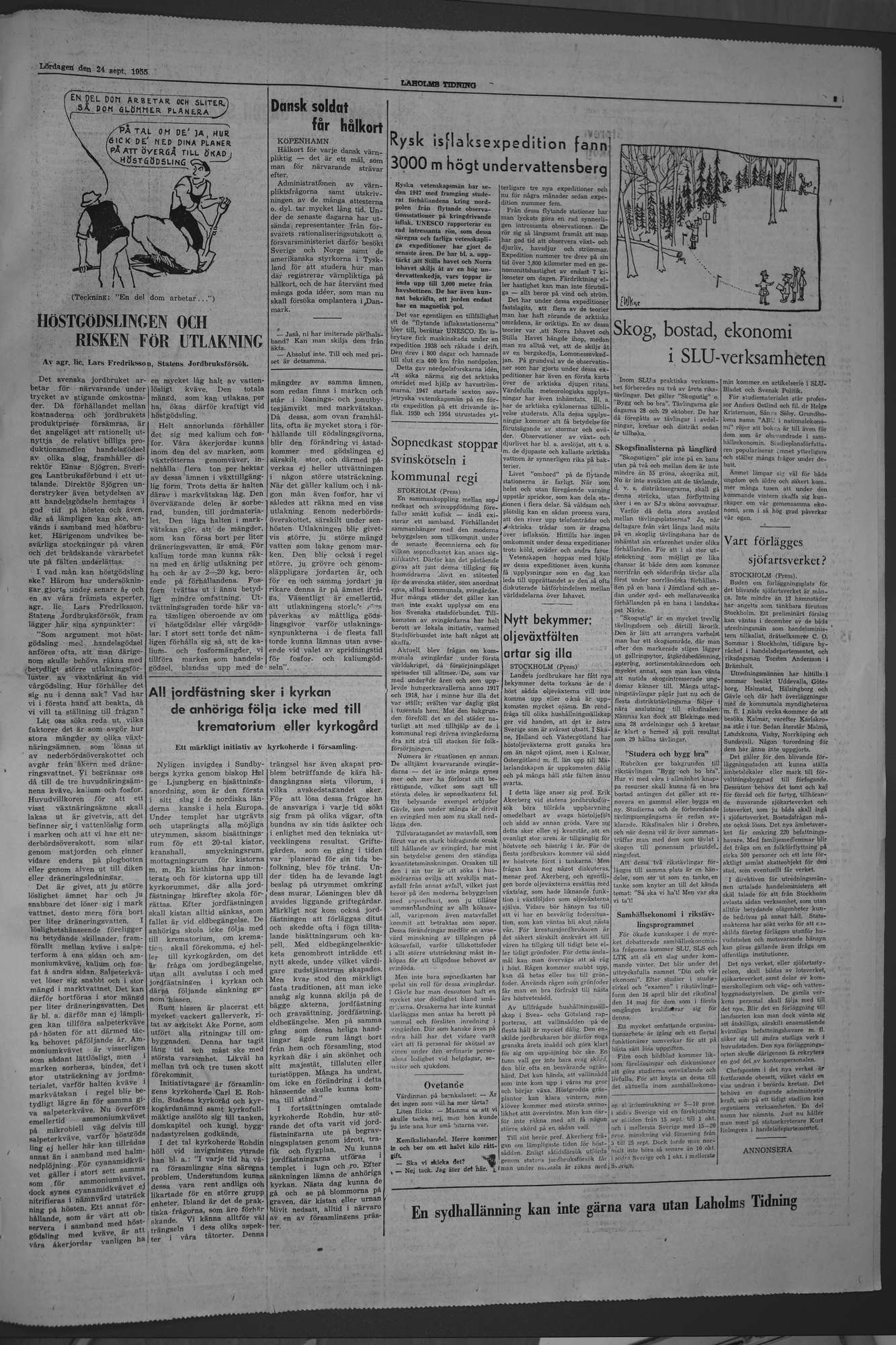 Laholms Tidning Lördag 24 september 1955, sida 5