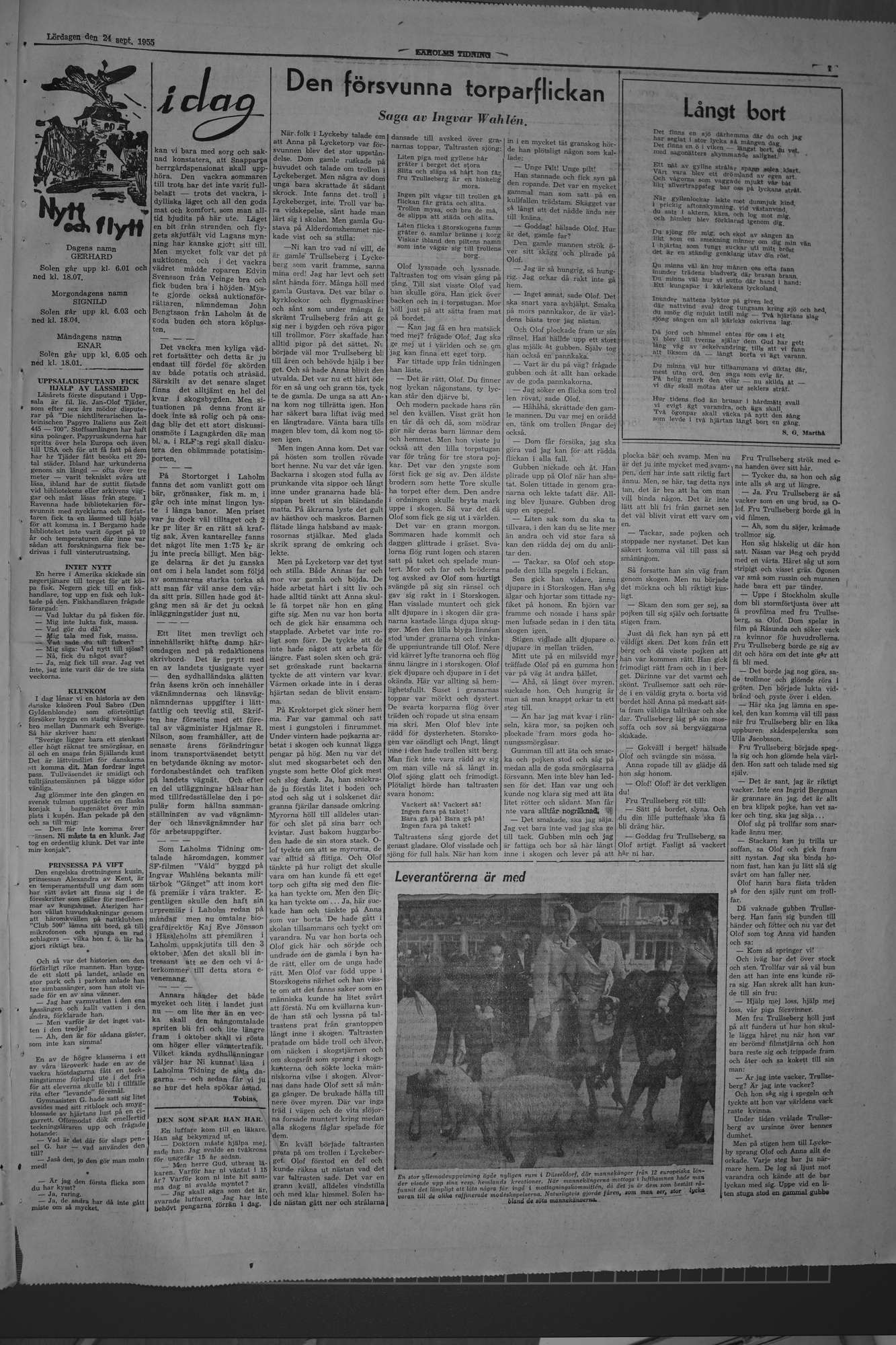 Laholms Tidning Lördag 24 september 1955, sida 7