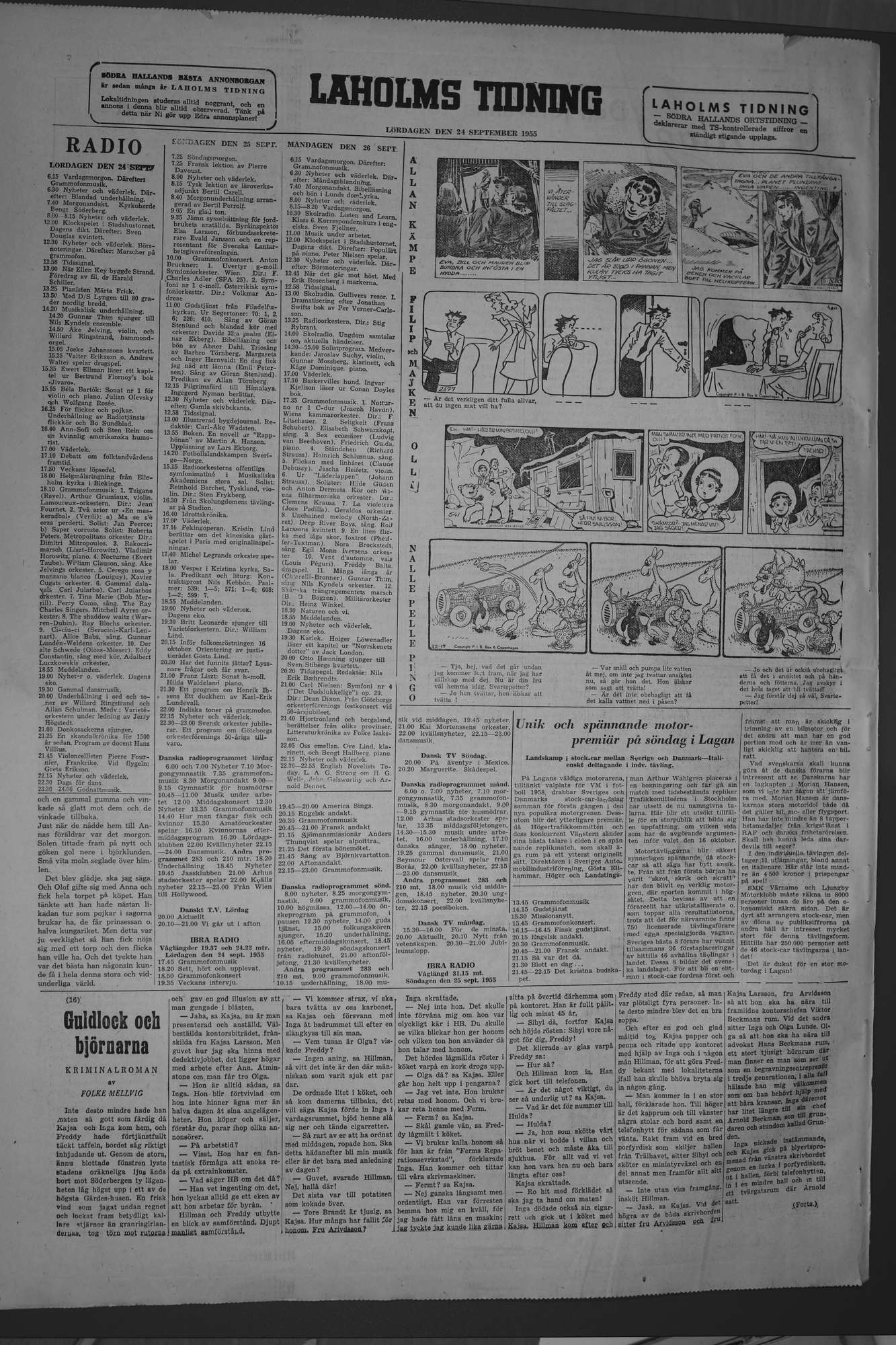 Laholms Tidning Lördag 24 september 1955, sida 8