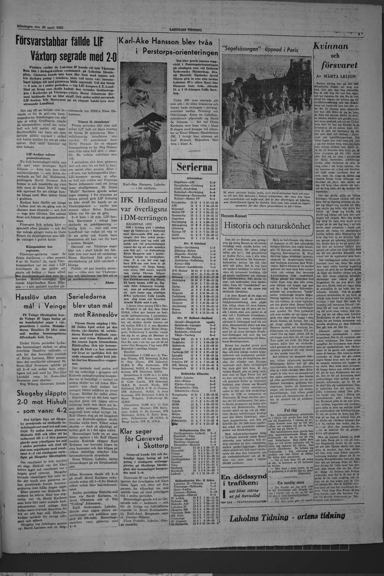 Laholms Tidning Måndag 25 april 1955, sida 5