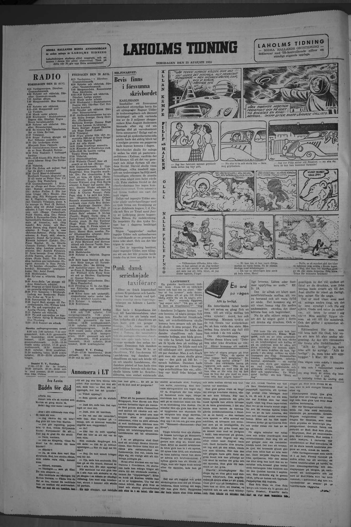 Laholms Tidning Torsdag 25 augusti 1955, sida 8