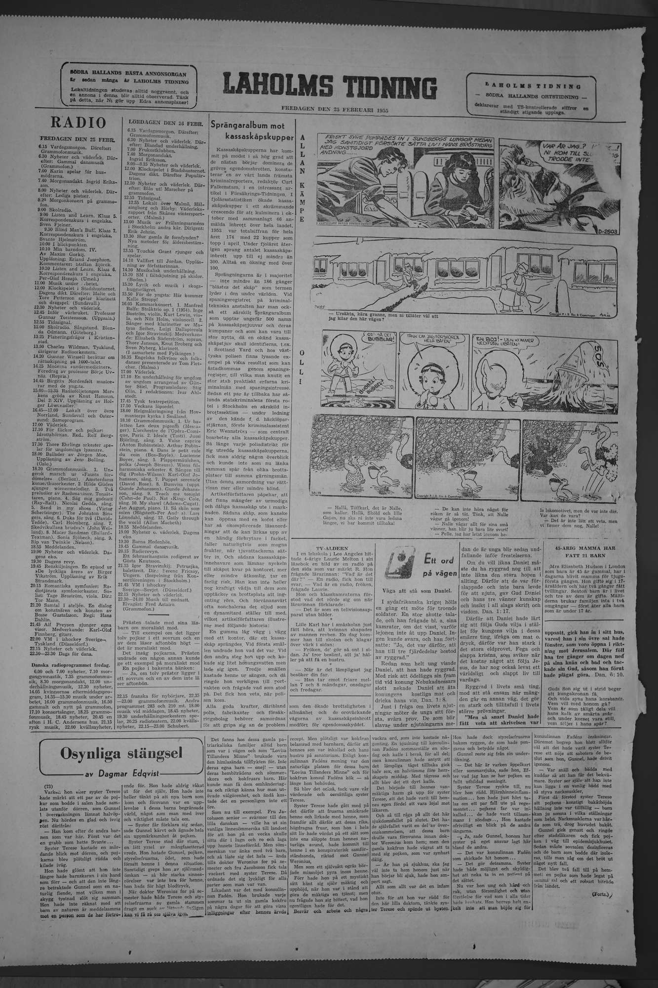 Laholms Tidning Fredag 25 februari 1955, sida 8