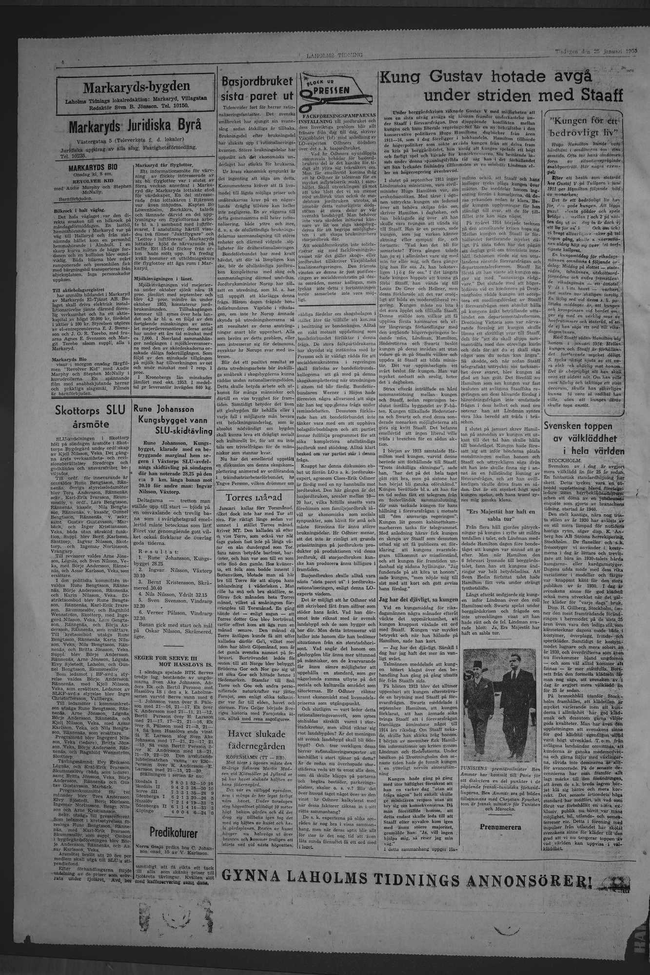 Laholms Tidning Tisdag 25 januari 1955, sida 4