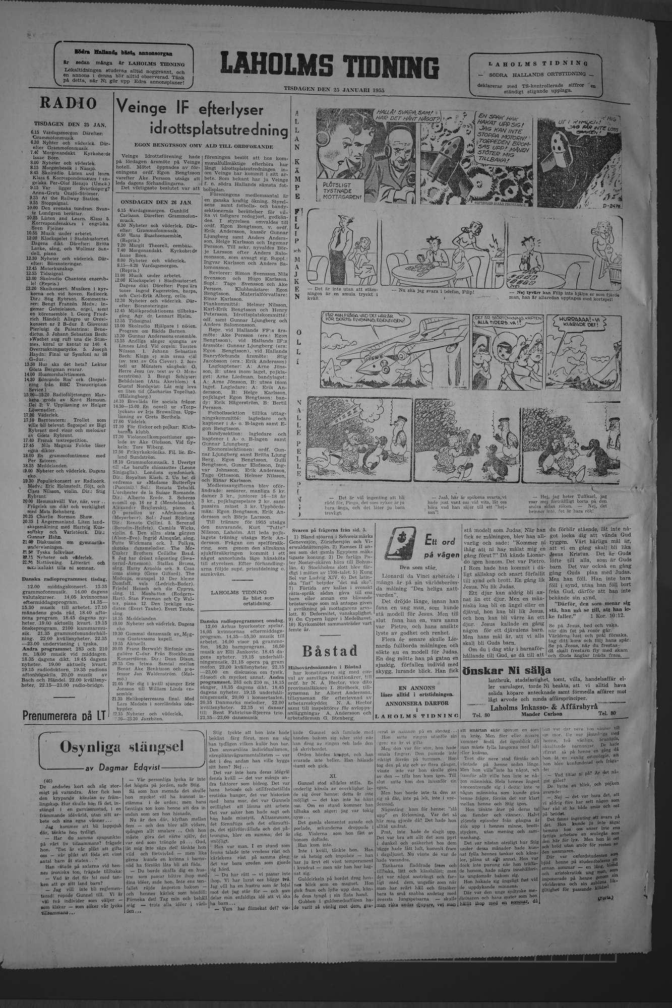 Laholms Tidning Tisdag 25 januari 1955, sida 6