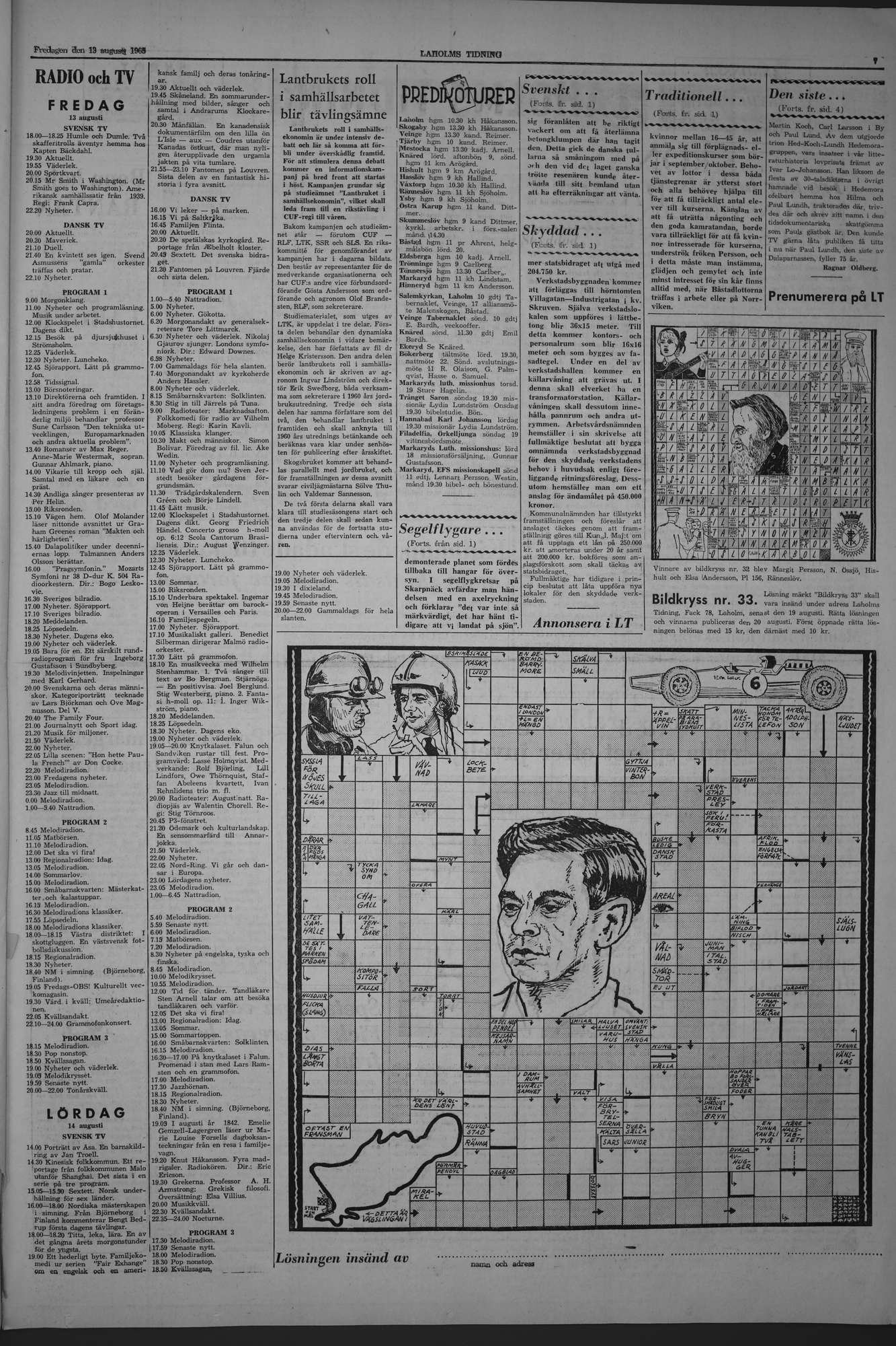 Laholms Tidning Fredag 13 augusti 1965, sida 7