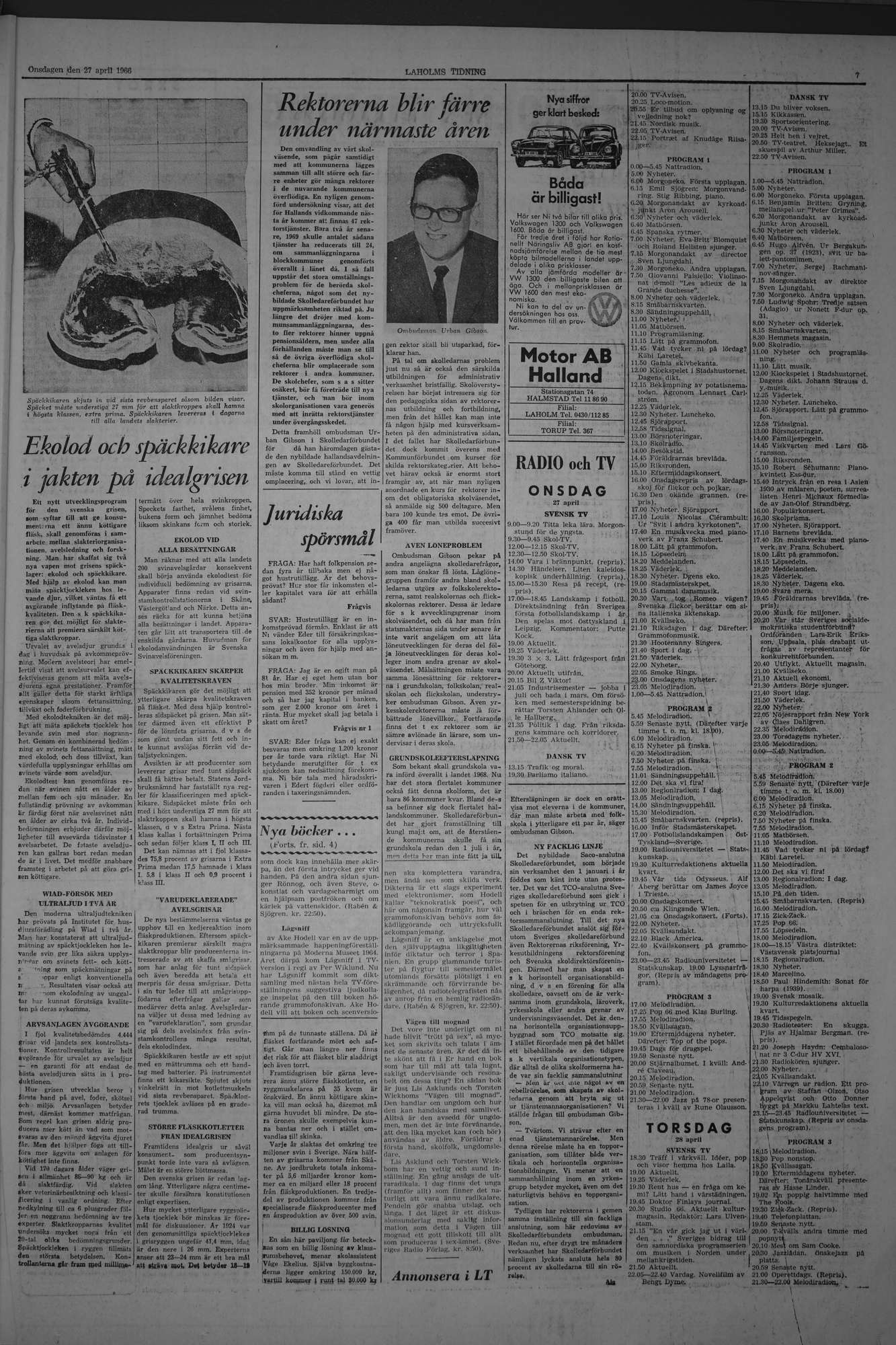 Laholms Tidning Onsdag 27 april 1966, sida 7