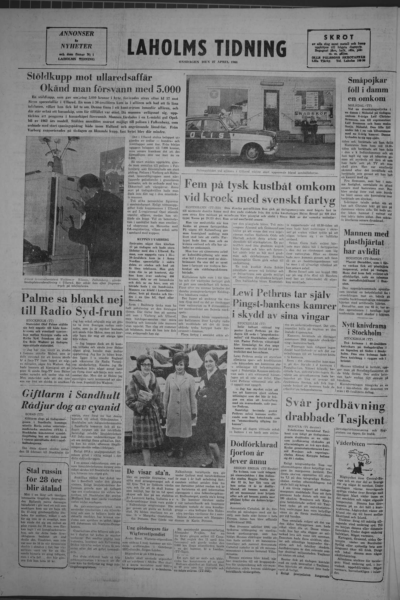 Laholms Tidning Onsdag 27 april 1966, sida 8