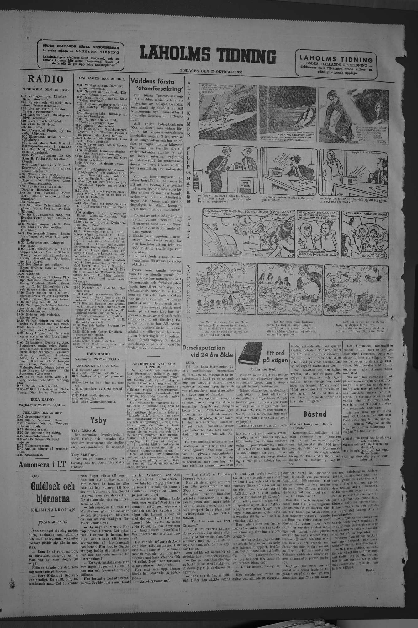 Laholms Tidning Tisdag 25 oktober 1955, sida 8