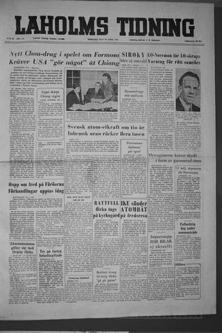 Förstasidan, Tisdag 26 april 1955