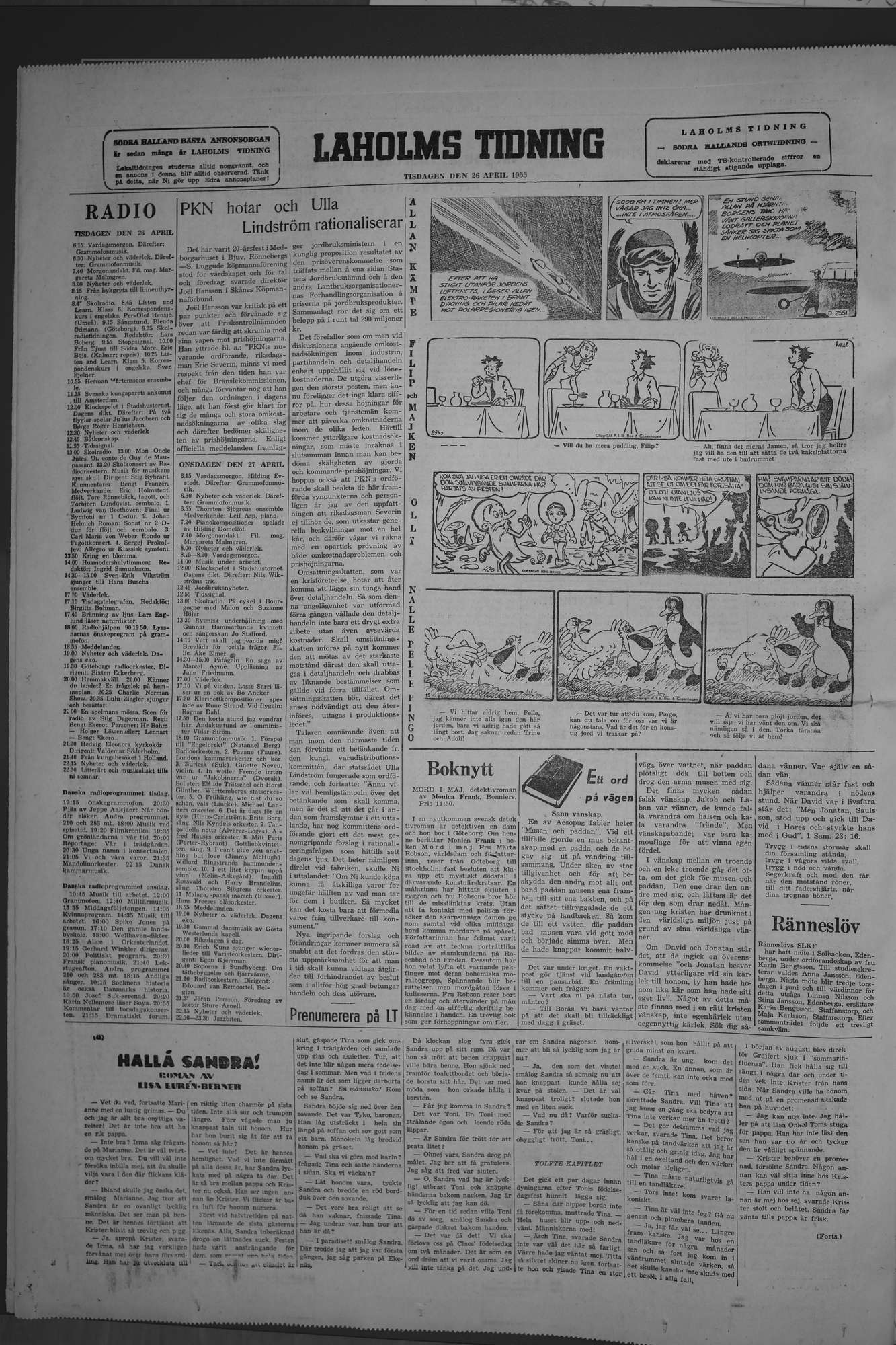 Laholms Tidning Tisdag 26 april 1955, sida 6