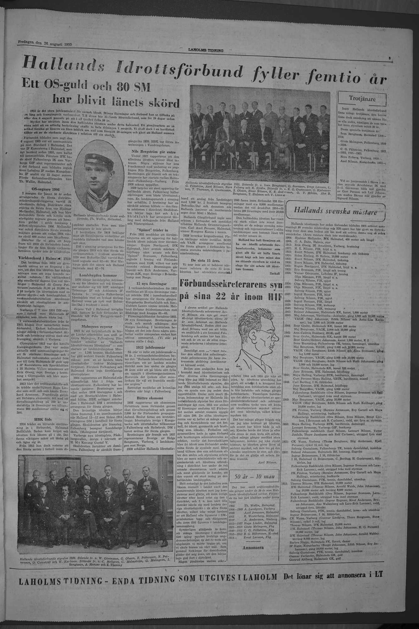 Laholms Tidning Fredag 26 augusti 1955, sida 5
