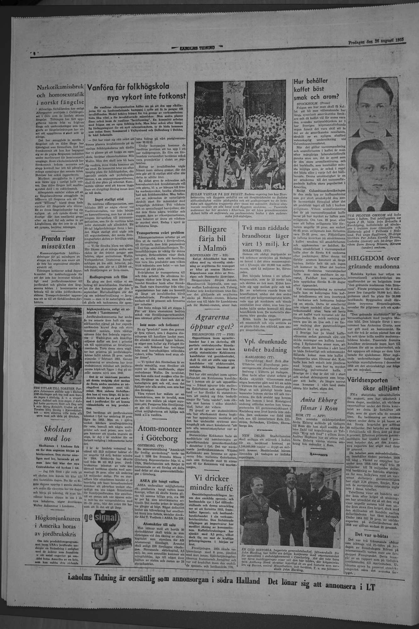 Laholms Tidning Fredag 26 augusti 1955, sida 6