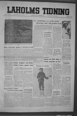 Förstasidan, Lördag 26 februari 1955
