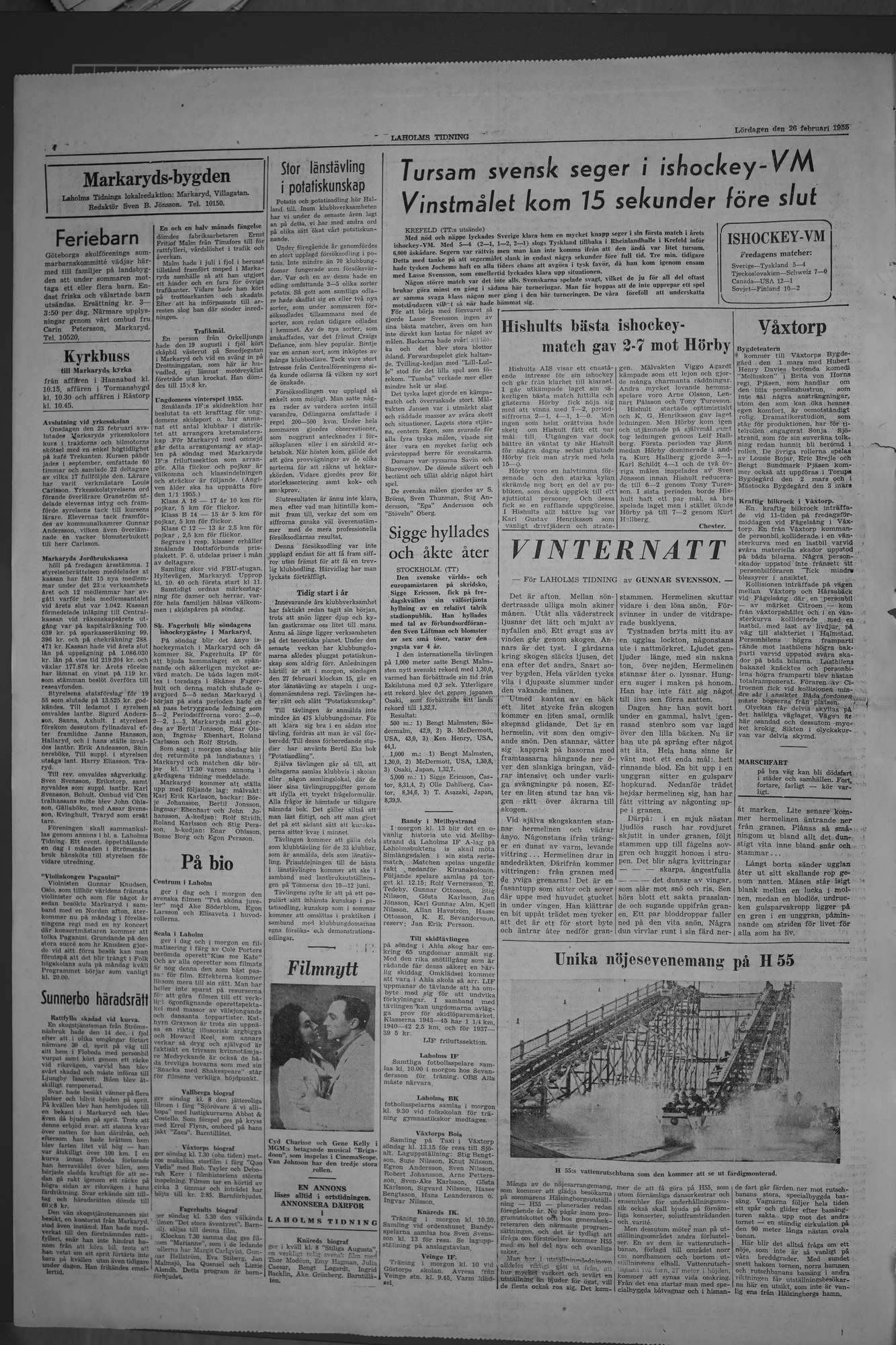 Laholms Tidning Lördag 26 februari 1955, sida 4