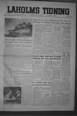 Förstasidan, Onsdag 26 januari 1955