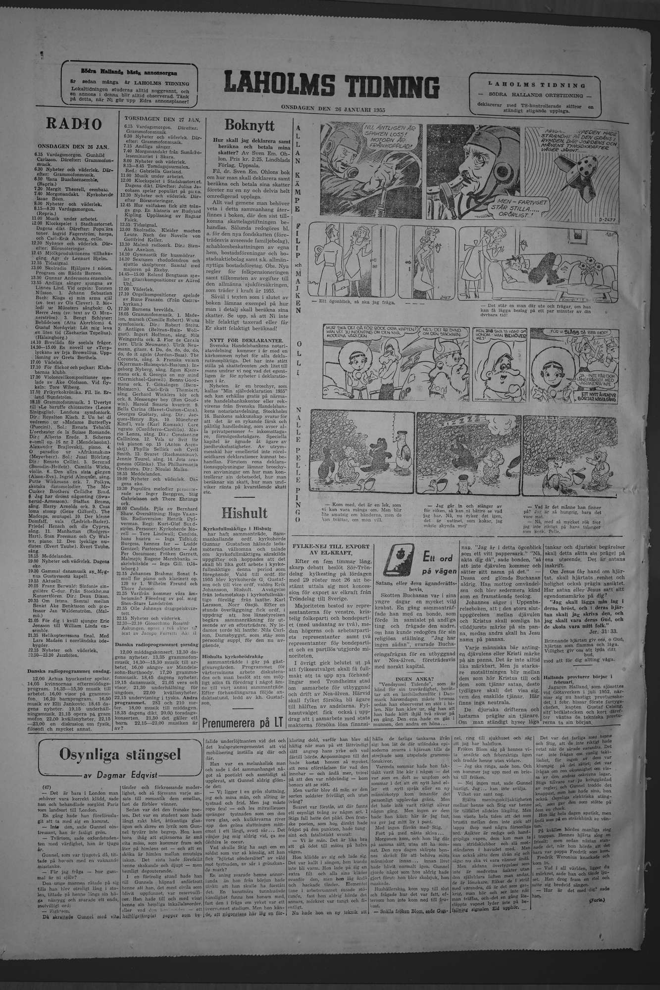 Laholms Tidning Onsdag 26 januari 1955, sida 6