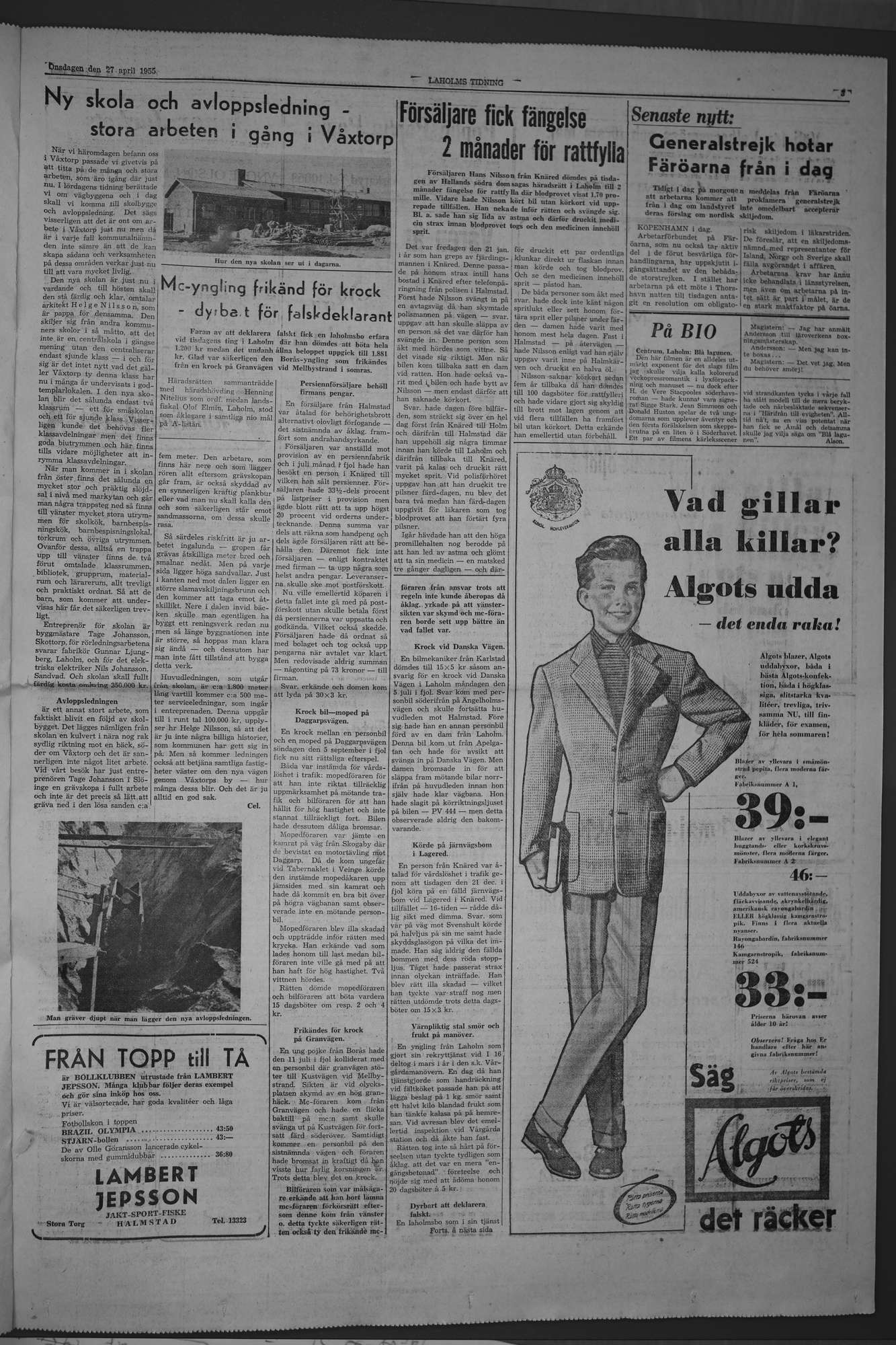 Laholms Tidning Onsdag 27 april 1955, sida 3