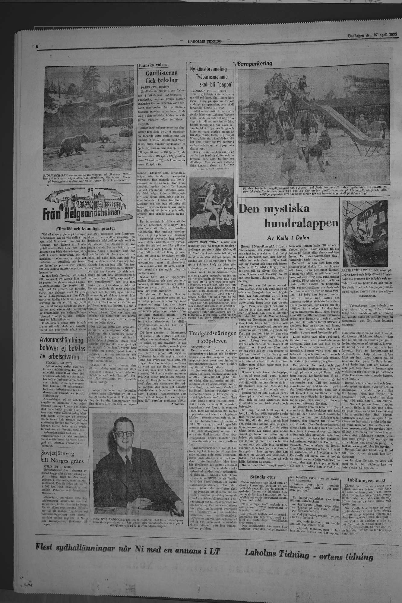 Laholms Tidning Onsdag 27 april 1955, sida 6