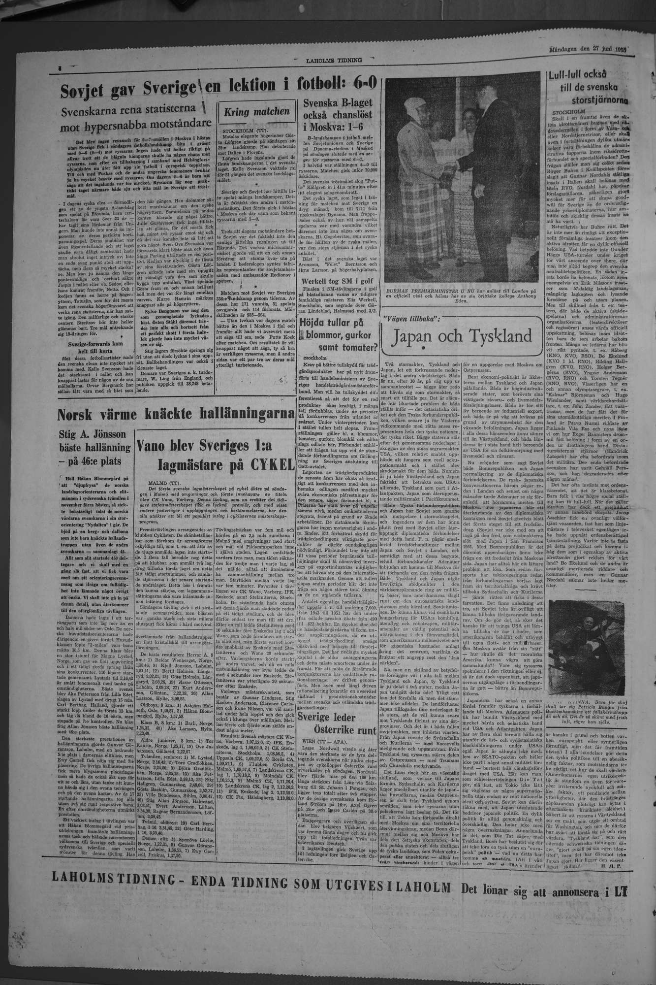 Laholms Tidning Måndag 27 juni 1955, sida 4