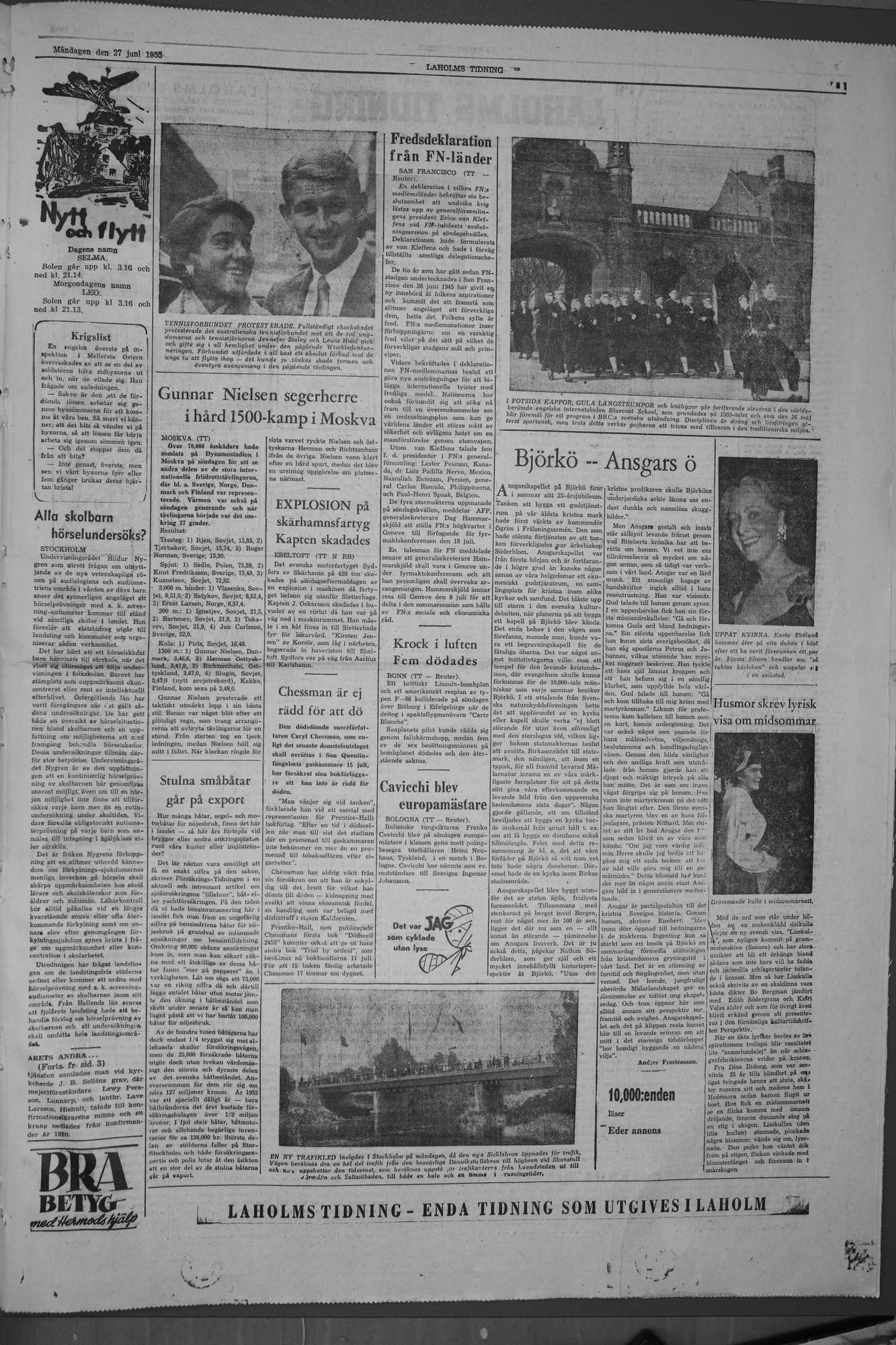 Laholms Tidning Måndag 27 juni 1955, sida 5