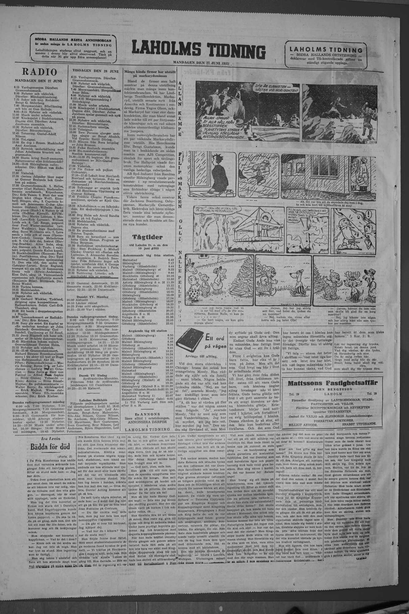 Laholms Tidning Måndag 27 juni 1955, sida 6
