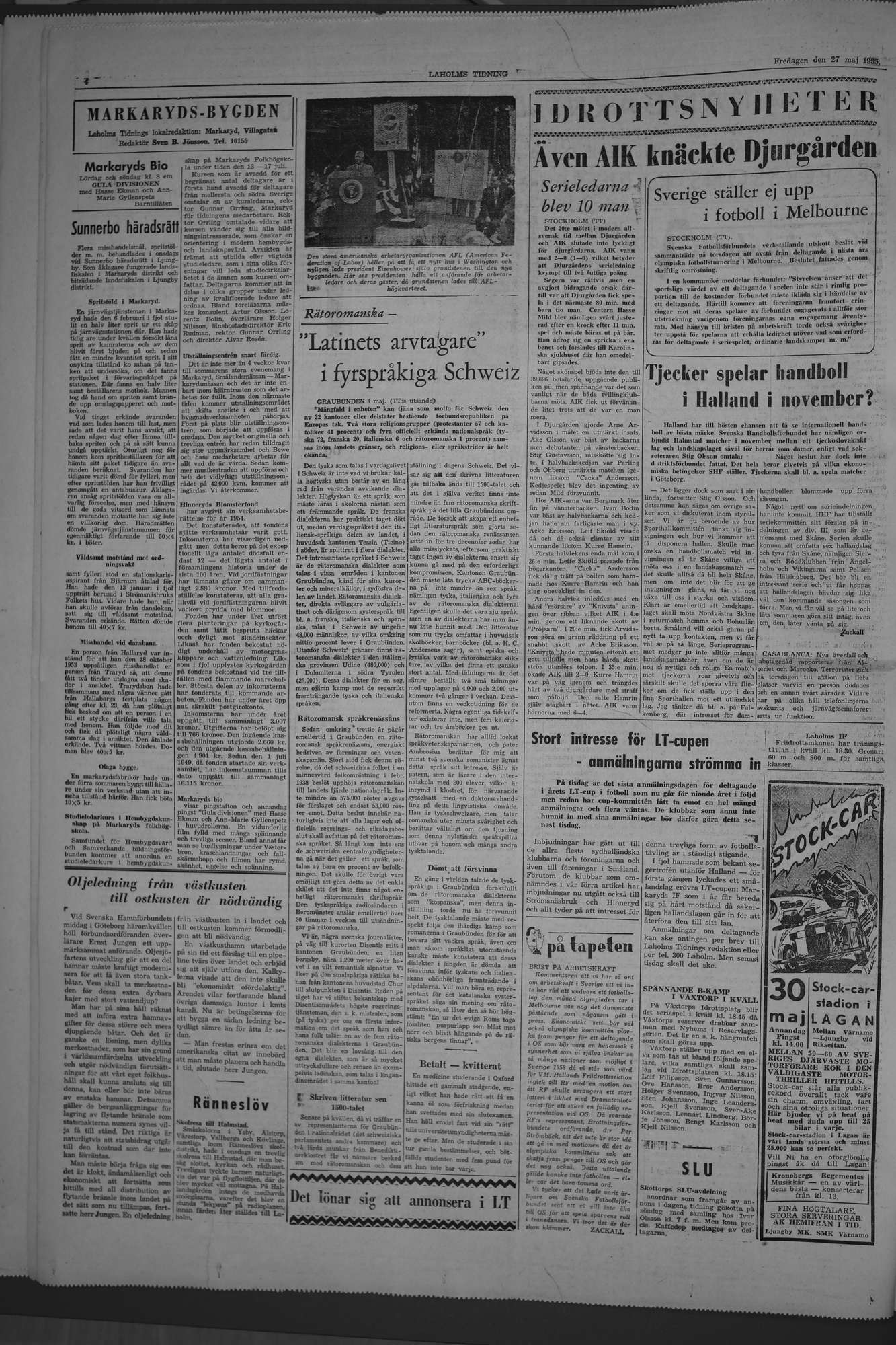 Laholms Tidning Fredag 27 maj 1955, sida 4
