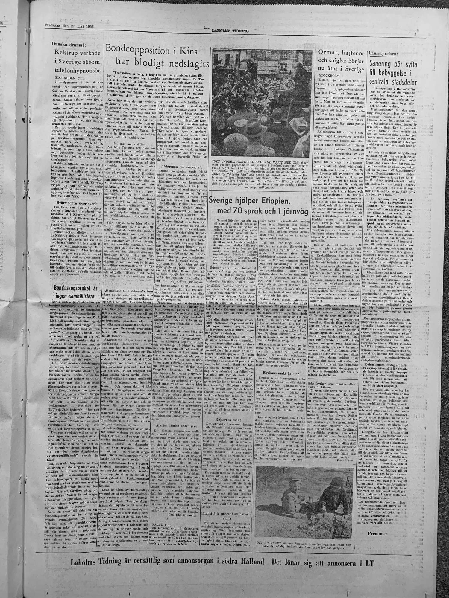 Laholms Tidning Fredag 27 maj 1955, sida 5