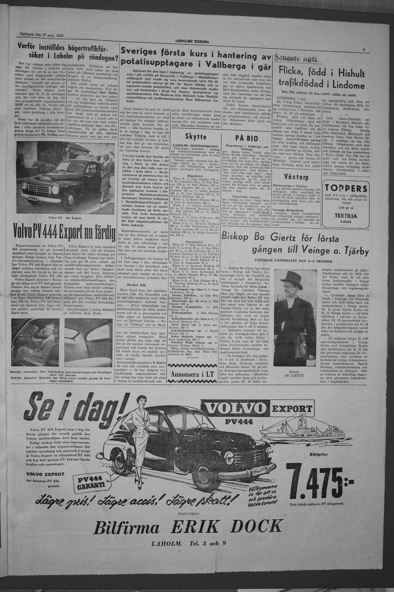 Laholms Tidning Tisdag 27 september 1955, sida 3